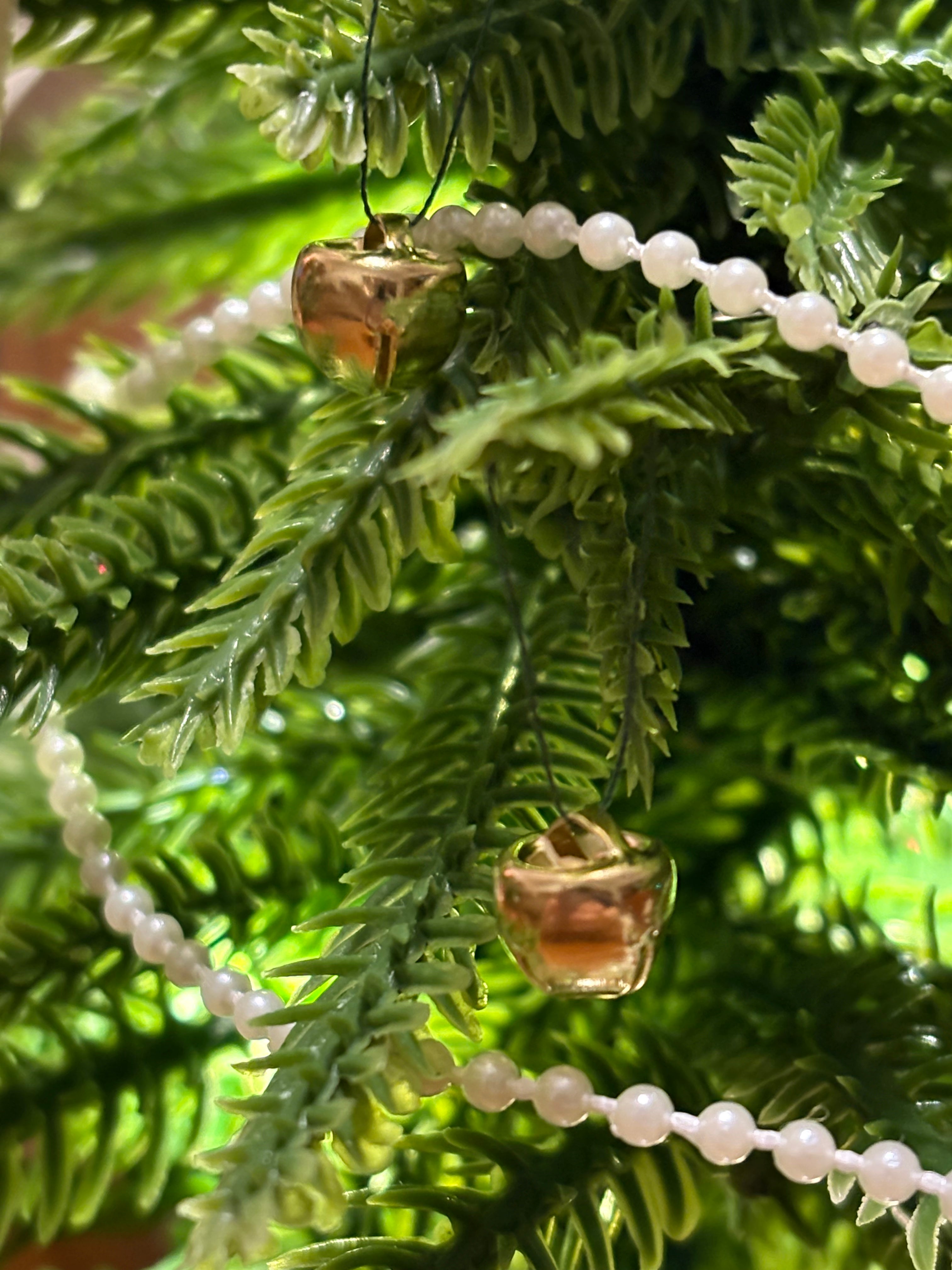 Dollhouse Christmas Tree with Faux Norfolk Pine Branches and Fairy Lights - 1:12 Scale