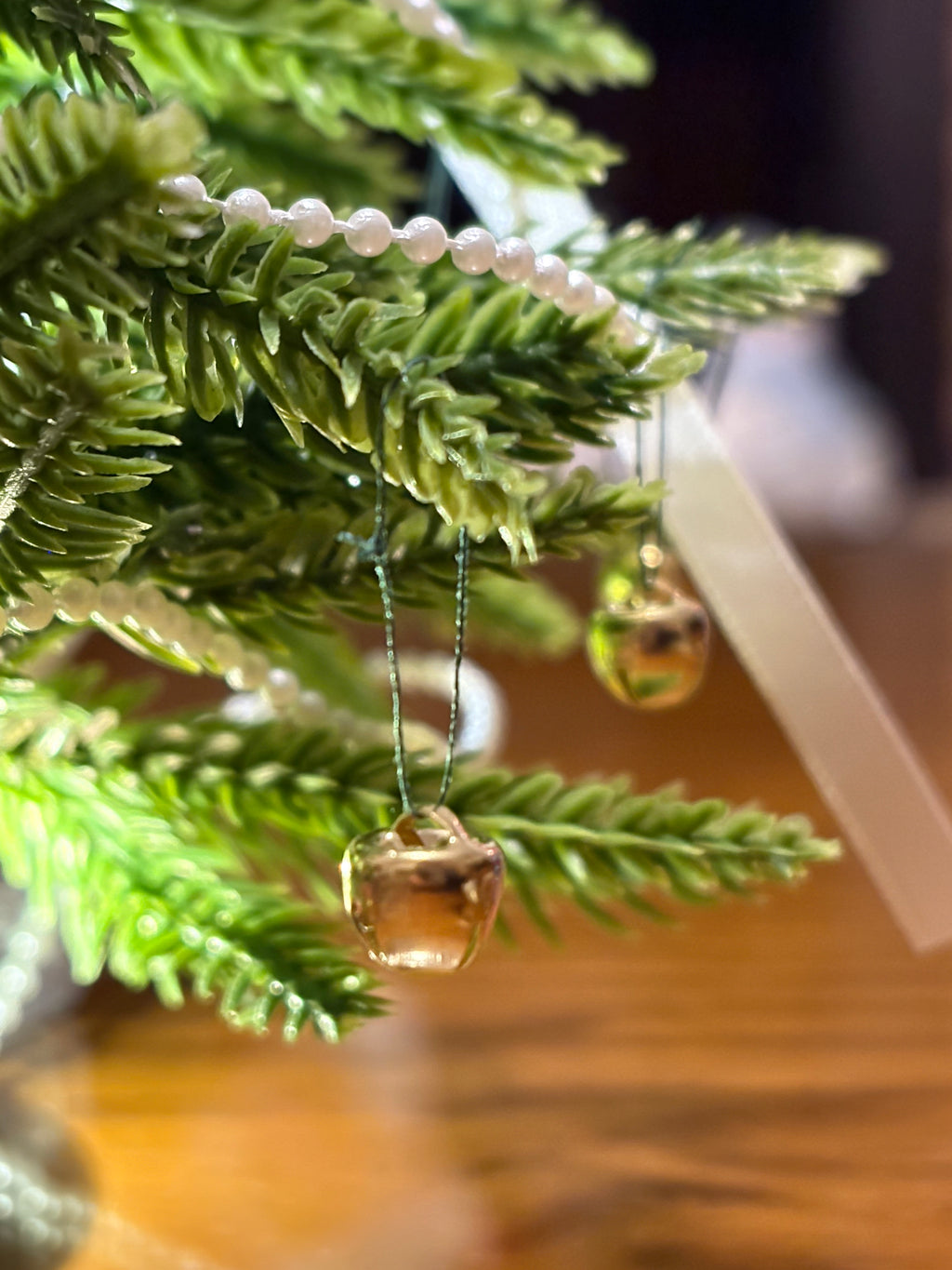 Dollhouse Christmas Tree with Faux Norfolk Pine Branches and Fairy Lights - 1:12 Scale