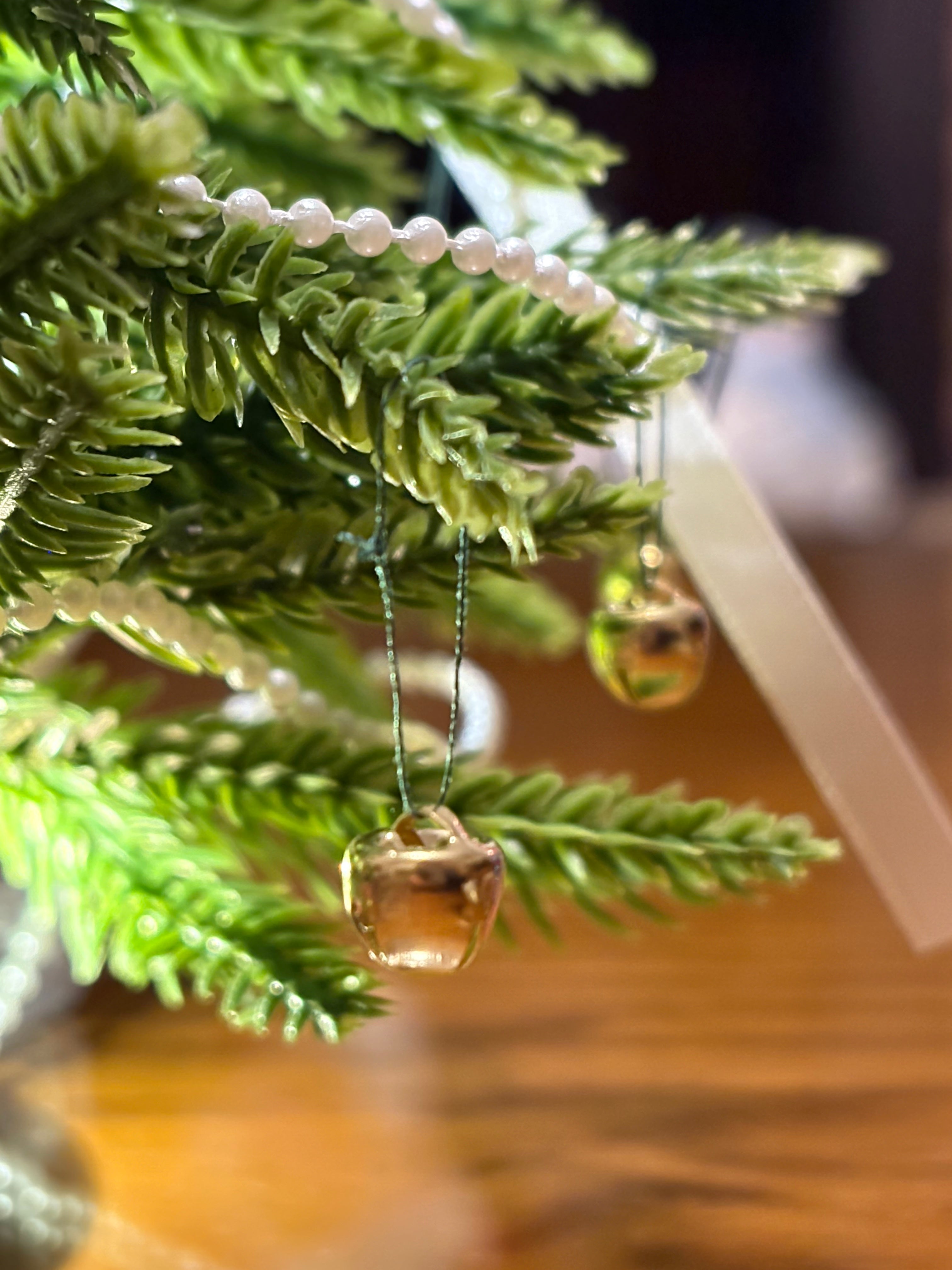 Dollhouse Christmas Tree with Faux Norfolk Pine Branches and Fairy Lights - 1:12 Scale